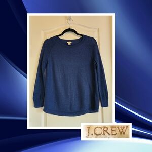 J. Crew Women's Wool Blend Navy Crew Neck Sweater, Size S